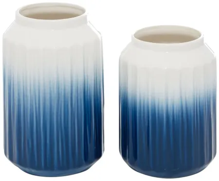 Ivy Collection Trewint Vase Set of 2 in Blue by UMA Enterprises