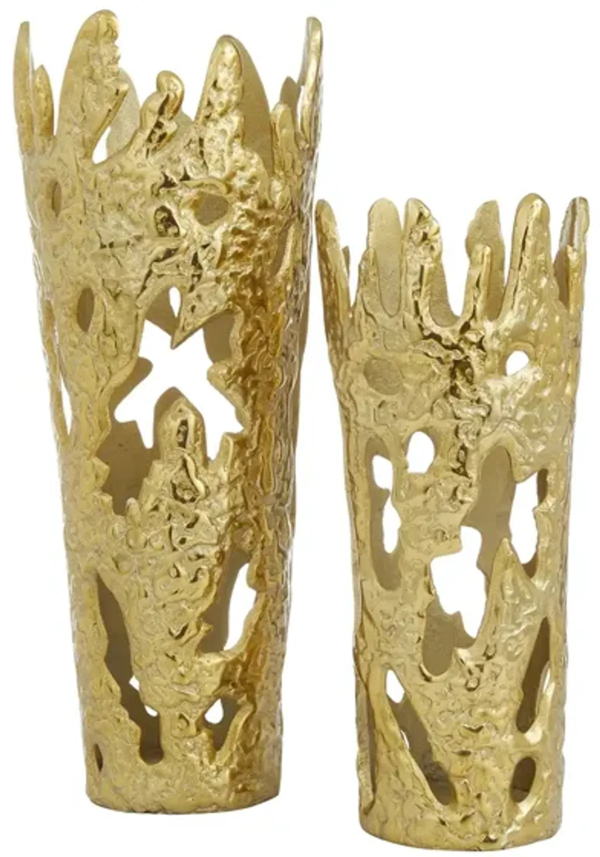 Ivy Collection Patsyette Vase Set of 2 in Gold by UMA Enterprises