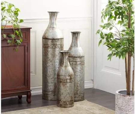 Ivy Collection Gad About Vase Set of 3 in Grey by UMA Enterprises