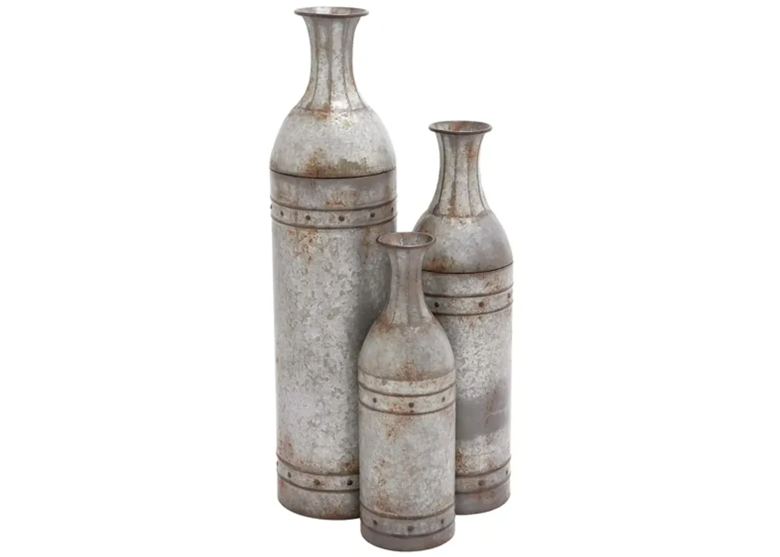 Ivy Collection Gad About Vase Set of 3 in Grey by UMA Enterprises