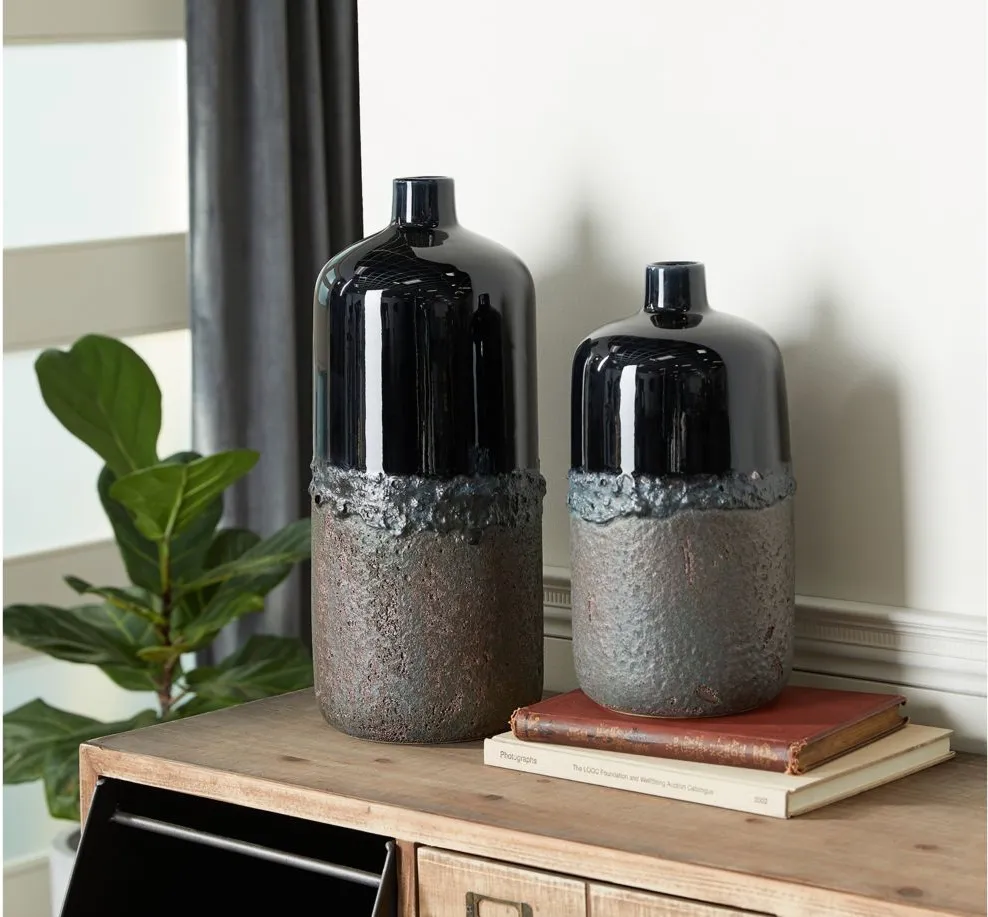 Novogratz Maymunah Vase Set of 2 in Black by UMA Enterprises