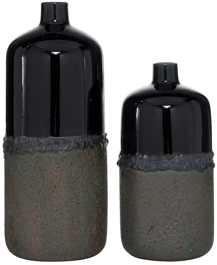 Novogratz Maymunah Vase Set of 2 in Black by UMA Enterprises