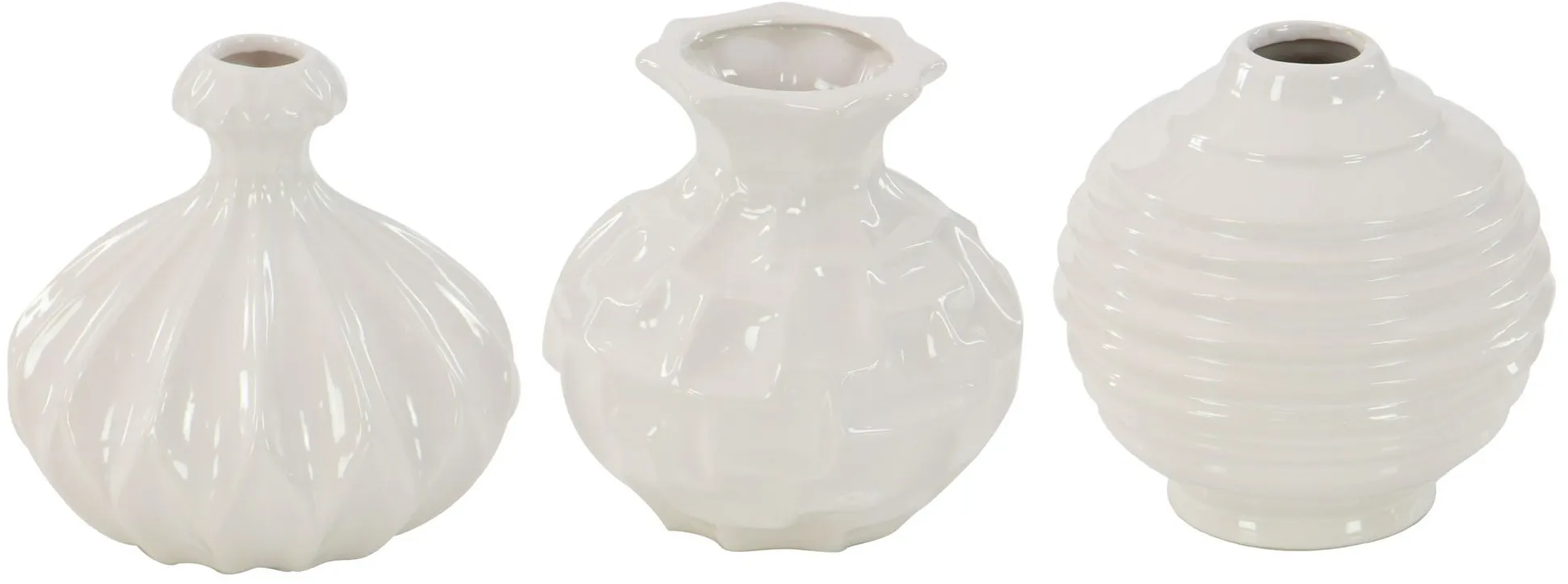 Ivy Collection Ultimate Vase Set of 3 in White by UMA Enterprises