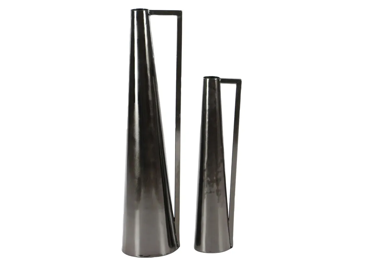 Ivy Collection DJ Vase Set of 2 in Black by UMA Enterprises