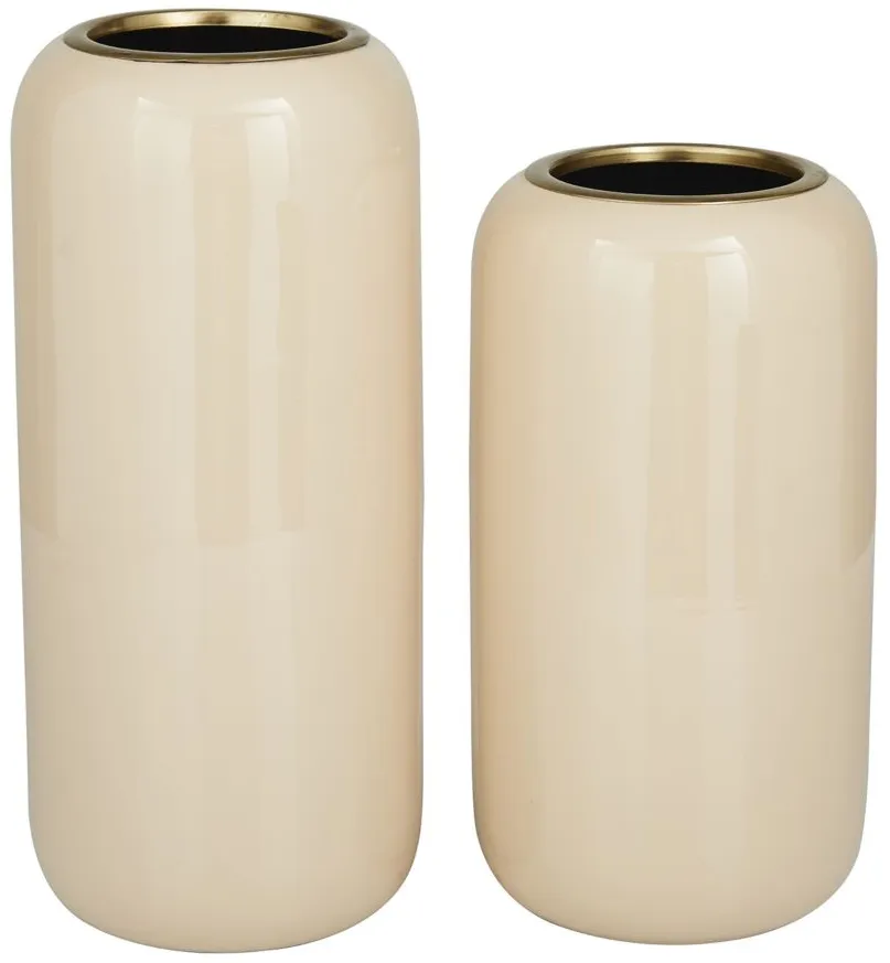 Novogratz Tribute Vase Set of 2 in Cream by UMA Enterprises