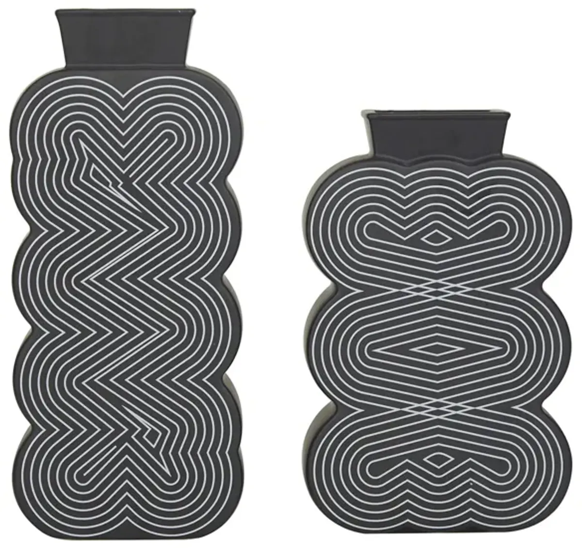 Ivy Collection Smythkepe Vase Set of 2 in Black by UMA Enterprises