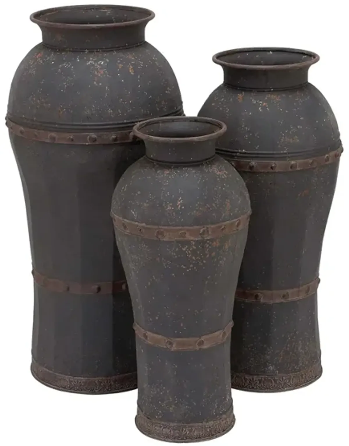 Ivy Collection Winterbourne Vase Set of 3 in Brown by UMA Enterprises