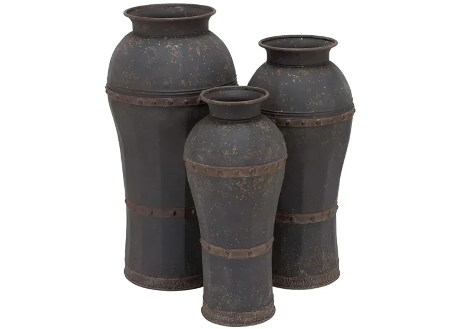 Ivy Collection Winterbourne Vase Set of 3 in Brown by UMA Enterprises