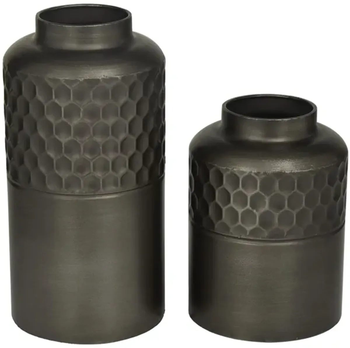 Ivy Collection Crizia Vase Set of 2 in Dark Gray by UMA Enterprises