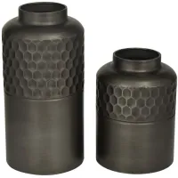 Ivy Collection Crizia Vase Set of 2 in Dark Gray by UMA Enterprises