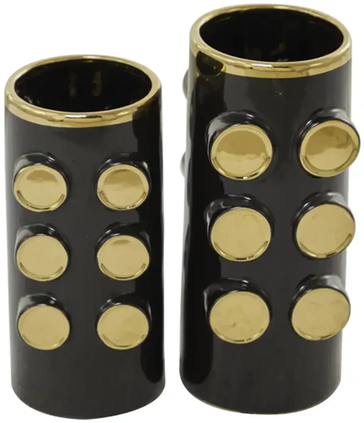 Ivy Collection J'Adore Vase Set of 2 in Black by UMA Enterprises