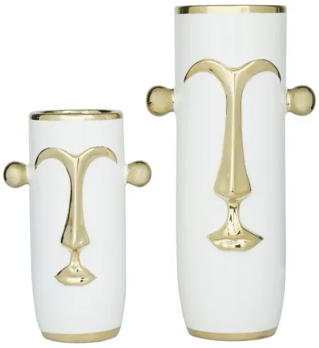 Ivy Collection Varner Vase Set of 2 in White by UMA Enterprises