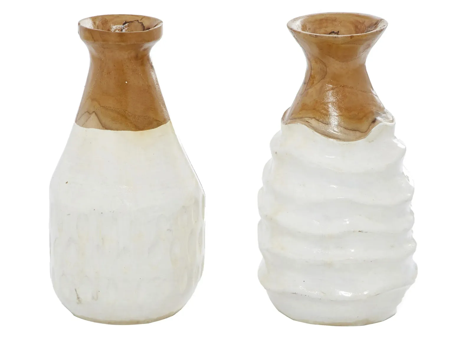 Ivy Collection Natural Wonderland Vase Set of 2 in White by UMA Enterprises