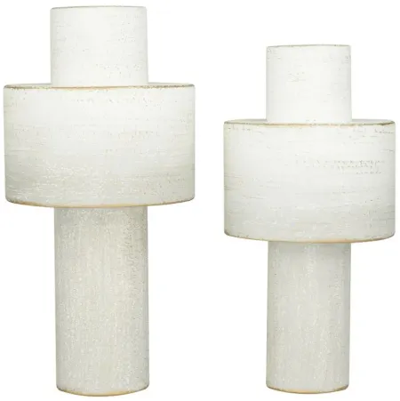 Ivy Collection Complete Look Vase Set of 2 in White by UMA Enterprises