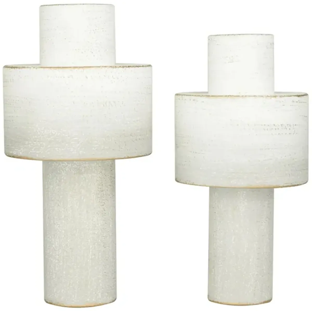 Ivy Collection Complete Look Vase Set of 2 in White by UMA Enterprises