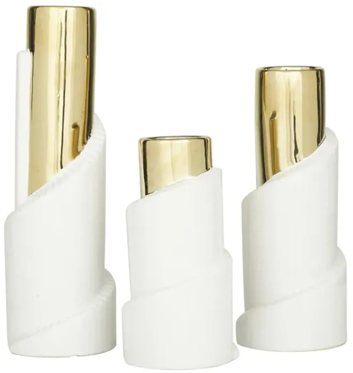 Ivy Collection Y2K Vase Set of 3 in Gold by UMA Enterprises