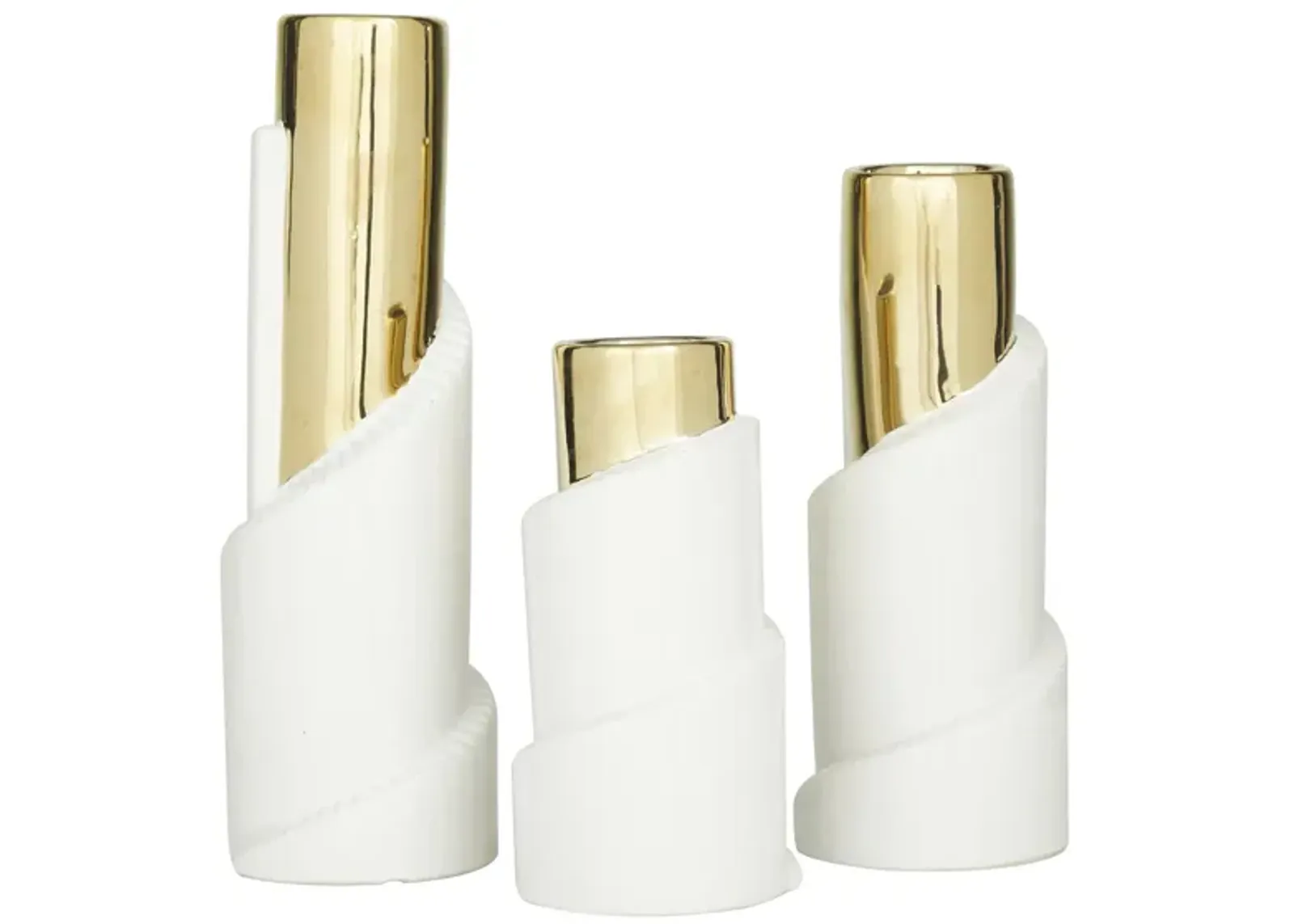 Ivy Collection Y2K Vase Set of 3 in Gold by UMA Enterprises