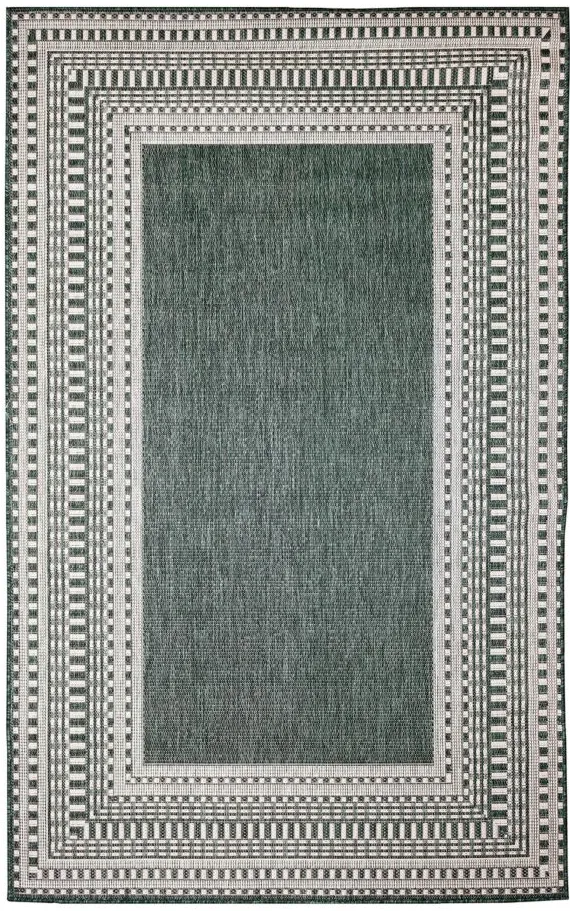 Liora Manne Malibu Etched Border Indoor/Outdoor Area Rug in Green by Trans-Ocean Import Co Inc