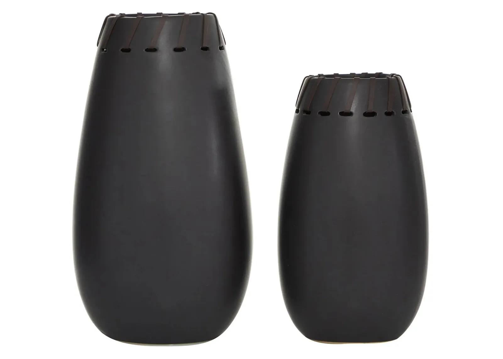 Ivy Collection Dortmund Vase Set of 2 in Black by UMA Enterprises