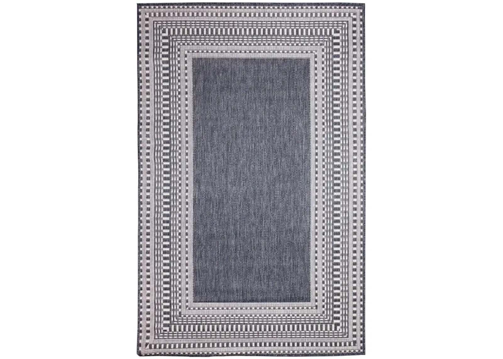 Liora Manne Malibu Etched Border Indoor/Outdoor Area Rug in Navy by Trans-Ocean Import Co Inc