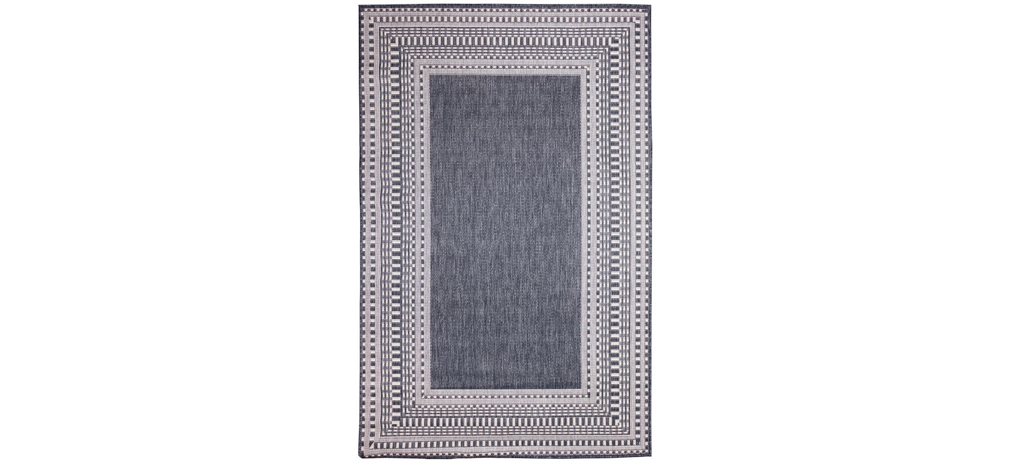 Liora Manne Malibu Etched Border Indoor/Outdoor Area Rug in Navy by Trans-Ocean Import Co Inc