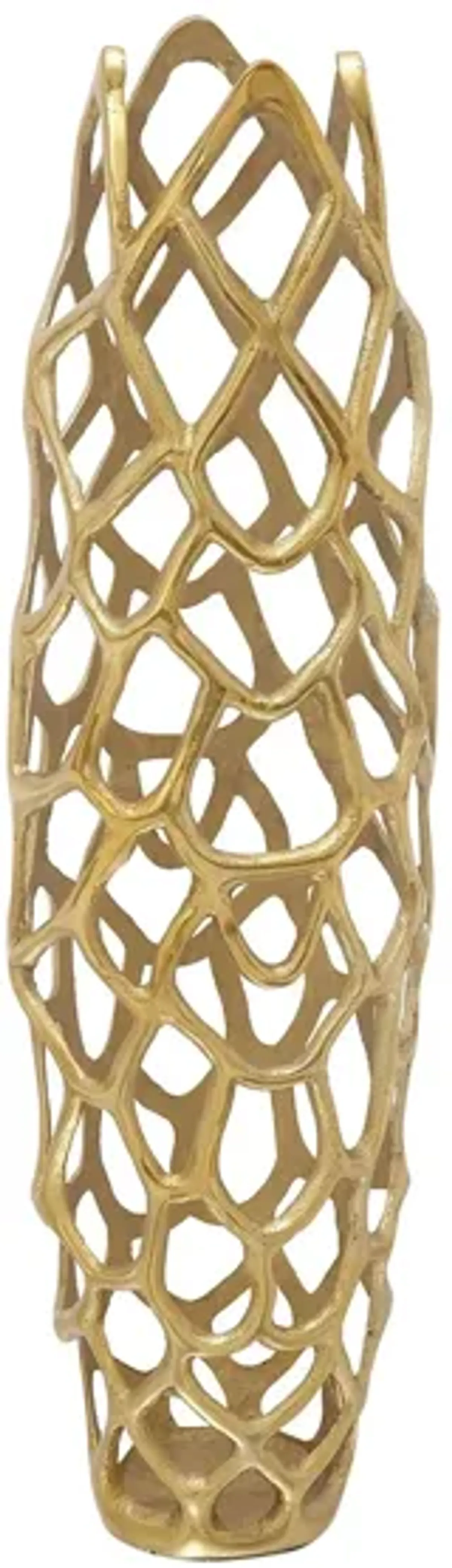 Ivy Collection Lauscha Vase in Gold by UMA Enterprises