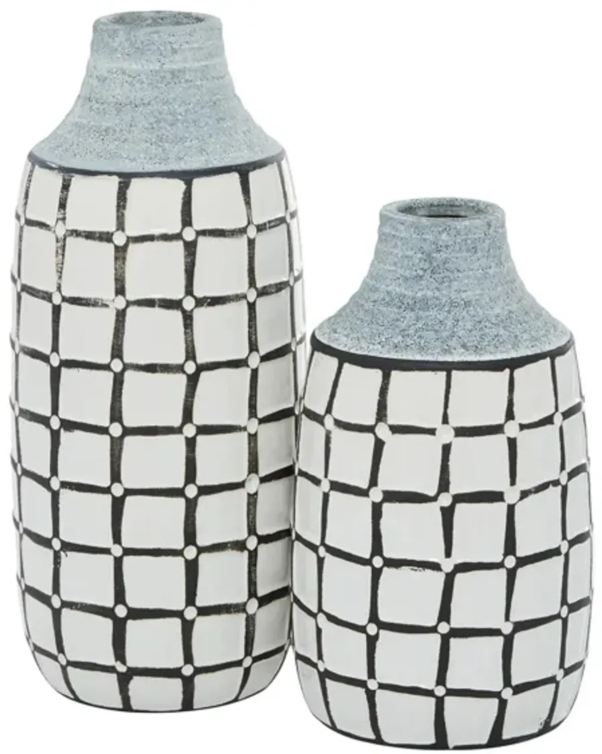 Ivy Collection Hamburg Vase Set of 2 in White by UMA Enterprises