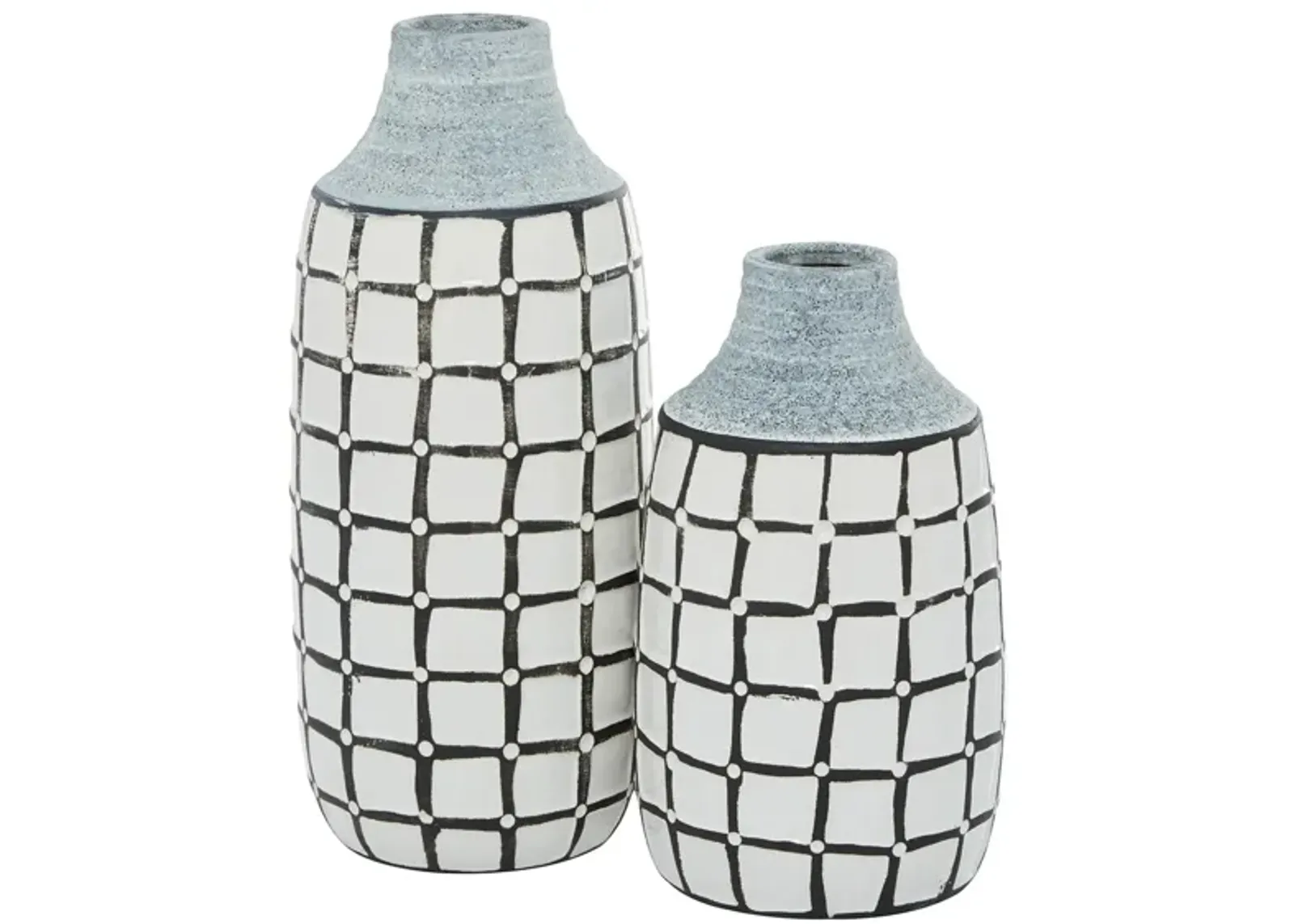 Ivy Collection Hamburg Vase Set of 2 in White by UMA Enterprises