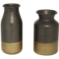Novogratz Insulae Vase Set of 2 in Gold by UMA Enterprises