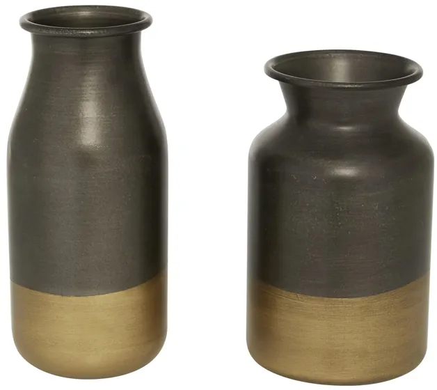 Novogratz Insulae Vase Set of 2 in Gold by UMA Enterprises