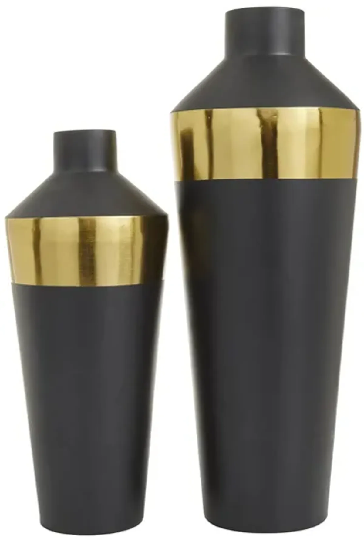 Ivy Collection Archimedes Vase Set of 2 in Black by UMA Enterprises