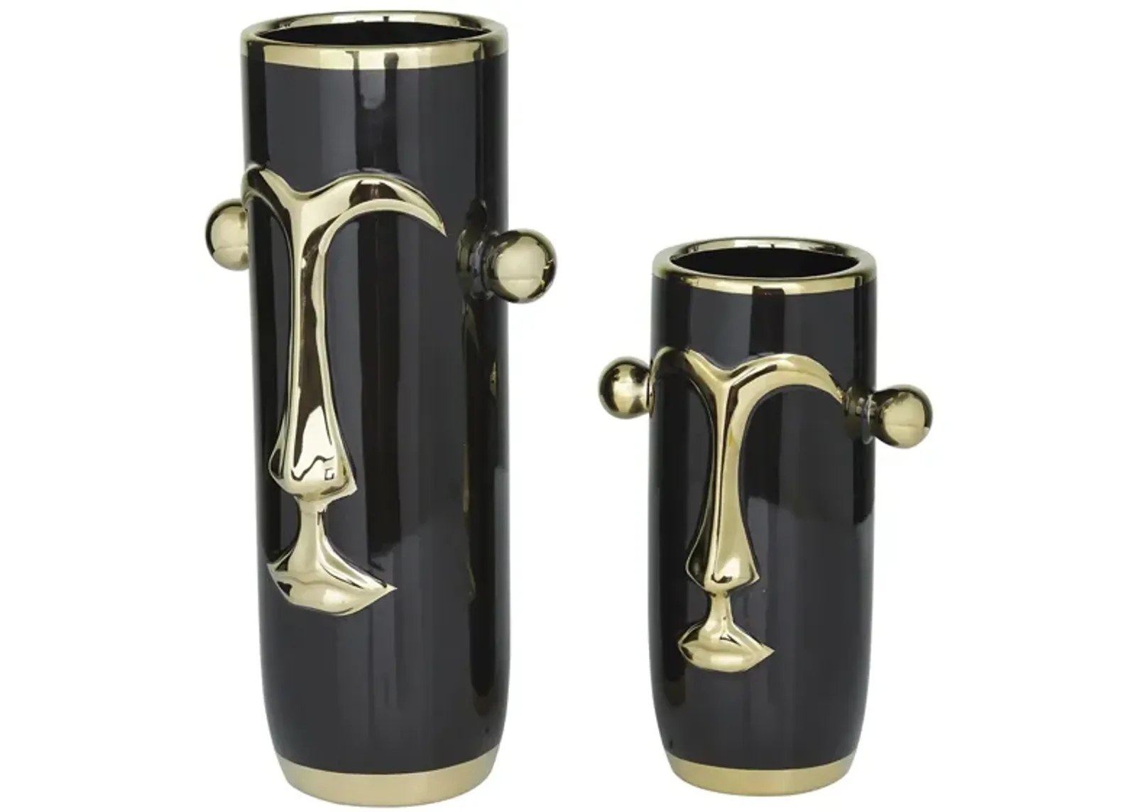 Ivy Collection Varner Vase Set of 2 in Black by UMA Enterprises