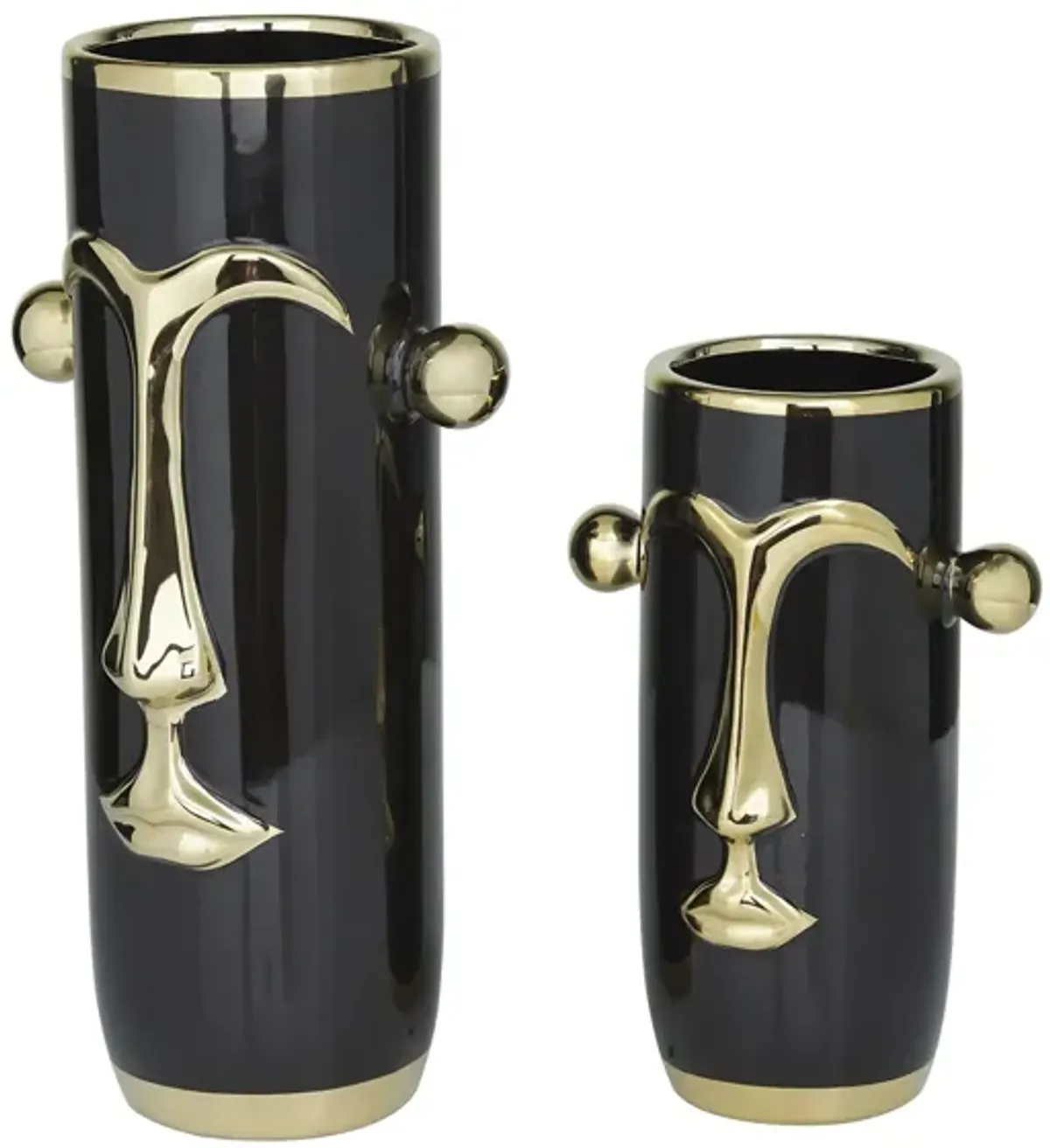 Ivy Collection Varner Vase Set of 2 in Black by UMA Enterprises