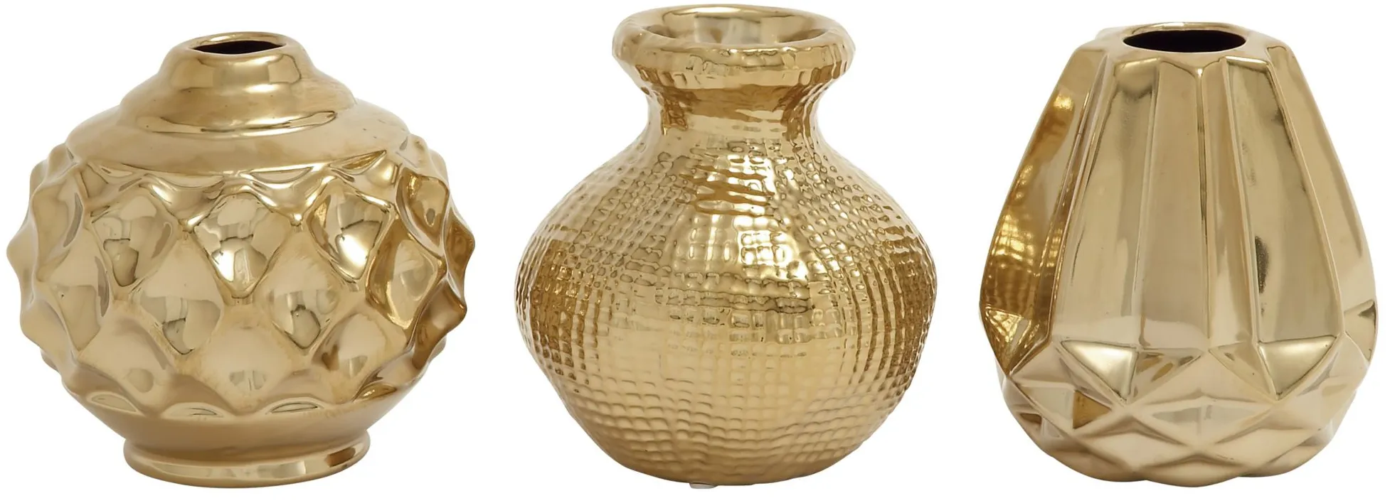 Ivy Collection Ultimate Vase Set of 3 in Gold by UMA Enterprises