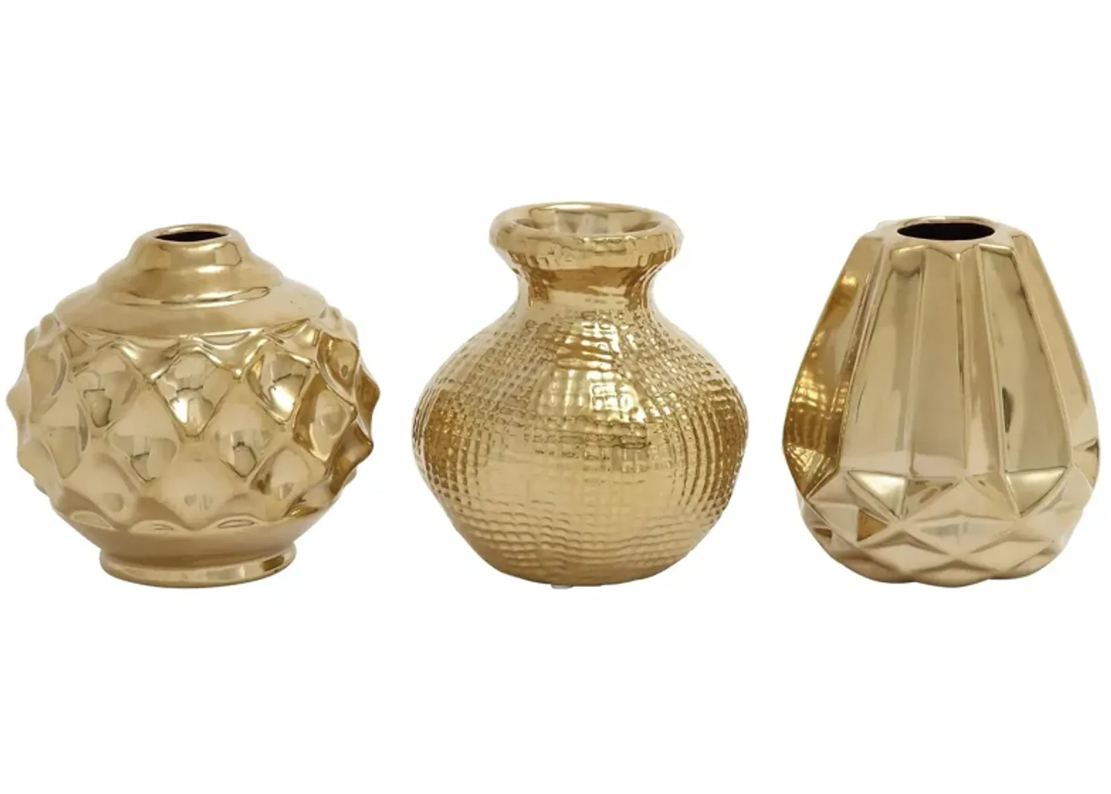 Ivy Collection Ultimate Vase Set of 3 in Gold by UMA Enterprises