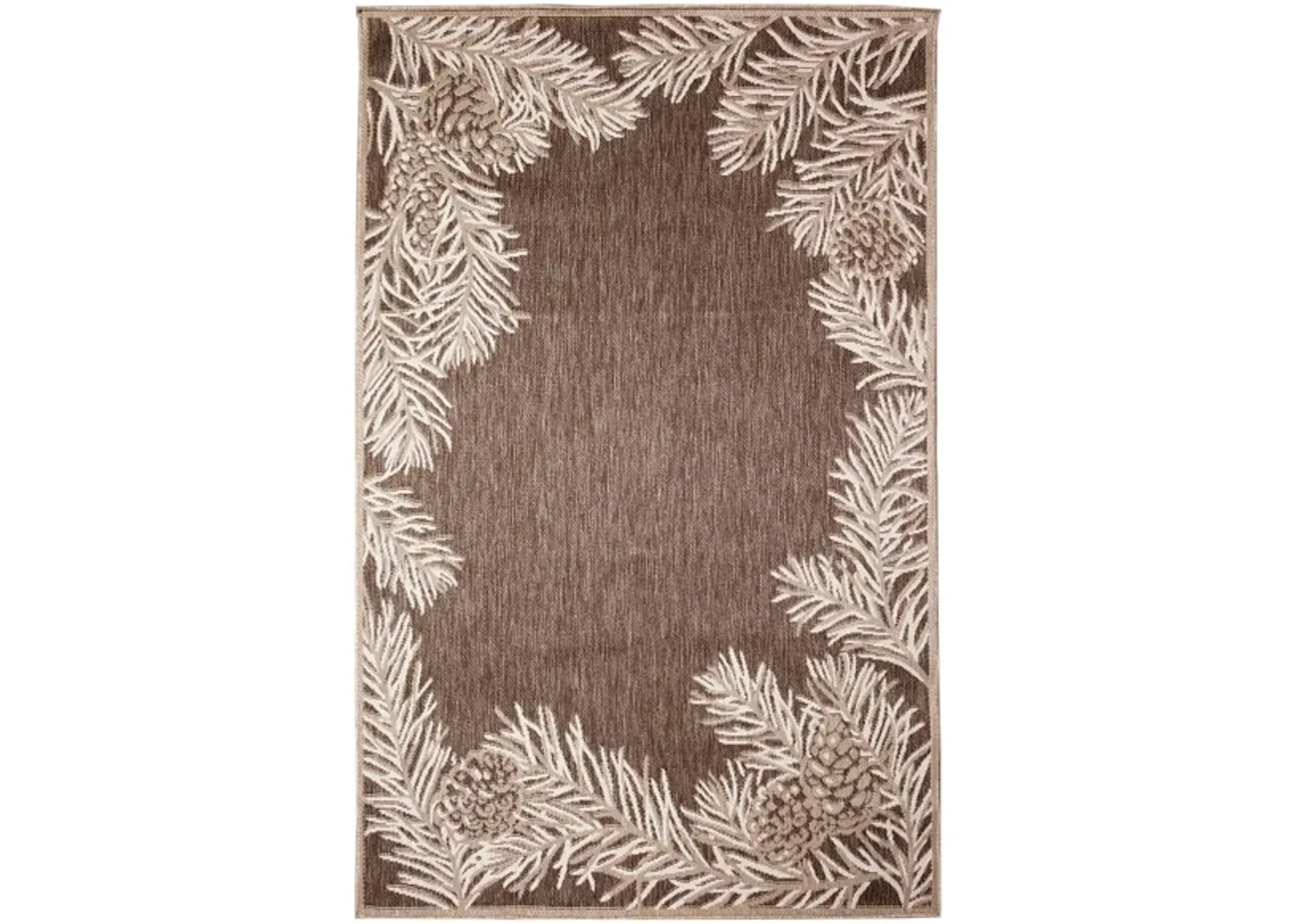 Liora Manne Malibu Pine Border Indoor/Outdoor Area Rug in Neutral by Trans-Ocean Import Co Inc