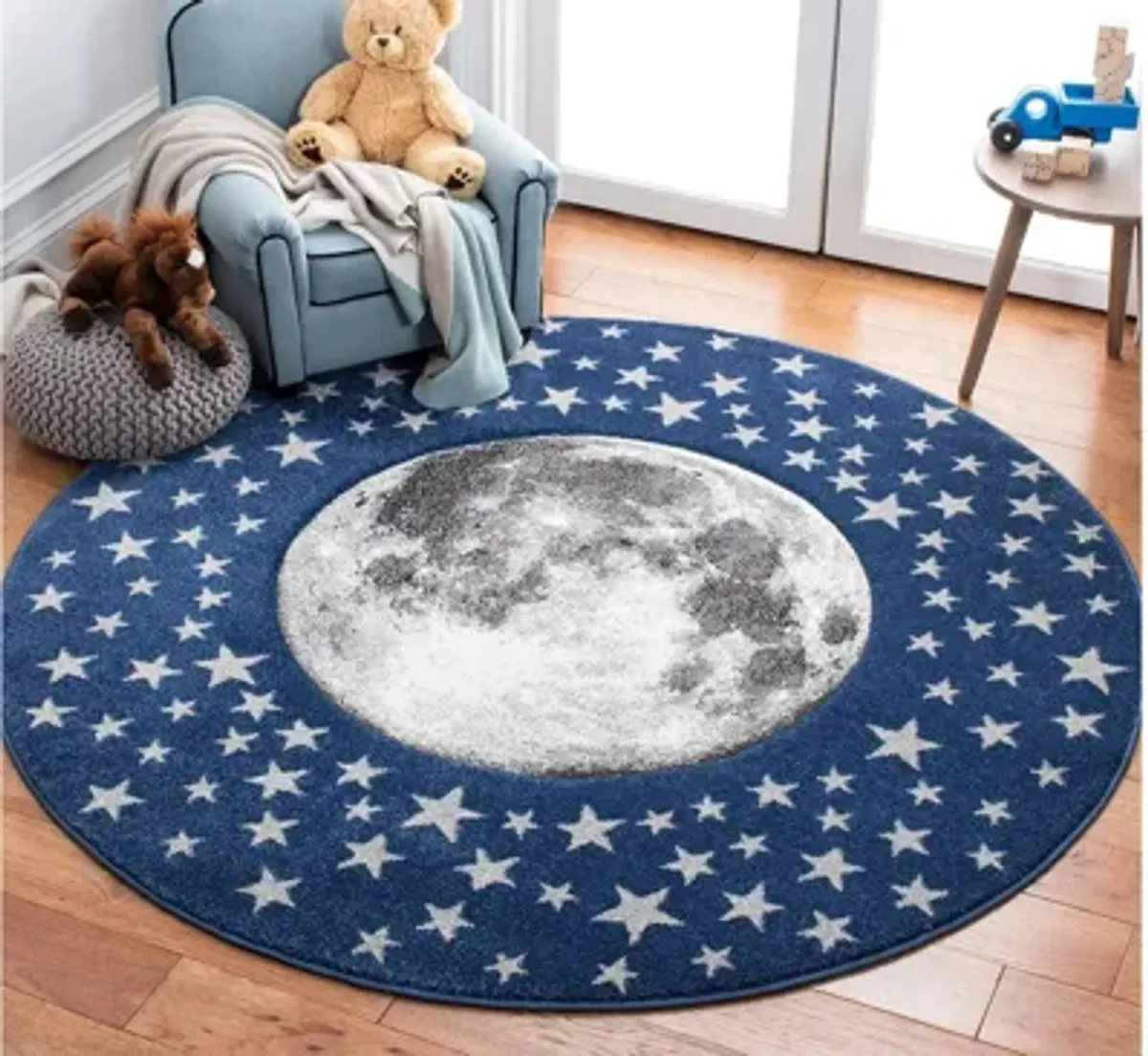 Carousel Earth Kids Area Rug Round