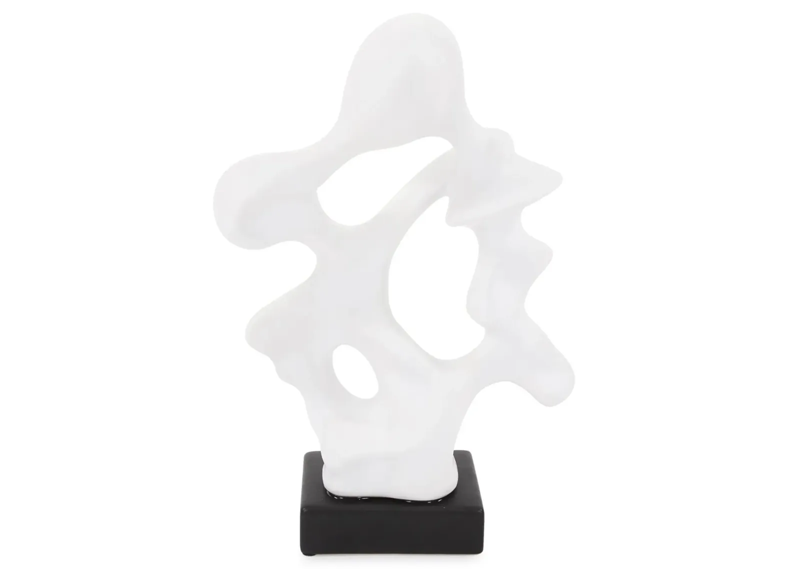 Nicky Abstract Sculpture in Matte White/Ebony by Howard Elliott Collection