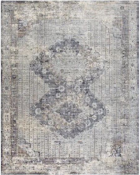 Liverpool Rug in Charcoal, Medium Gray, Silver Gray, White, Ivory, Camel by Surya