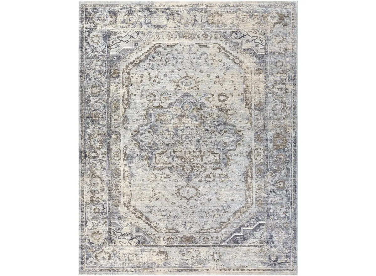 Liverpool Rug in Charcoal, Medium Gray, Silver Gray, White, Ivory, Camel by Surya