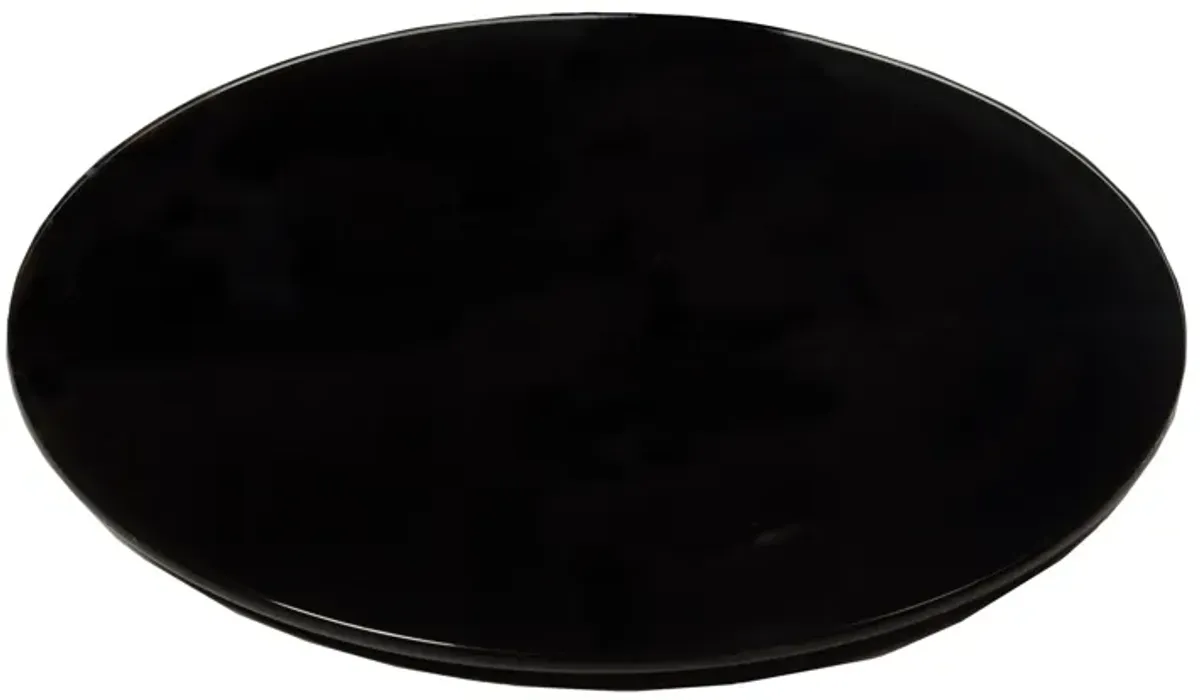 Black Glass Lazy Susan in Black by Chintaly Imports