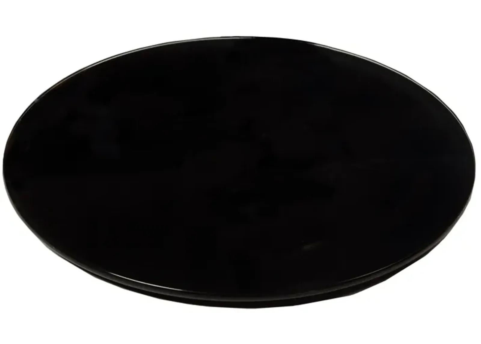 Black Glass Lazy Susan in Black by Chintaly Imports