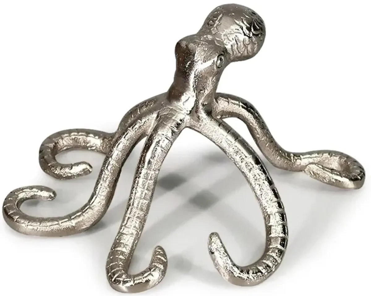 Ellie Octopus Sculpture in Bright Silver by Howard Elliott Collection