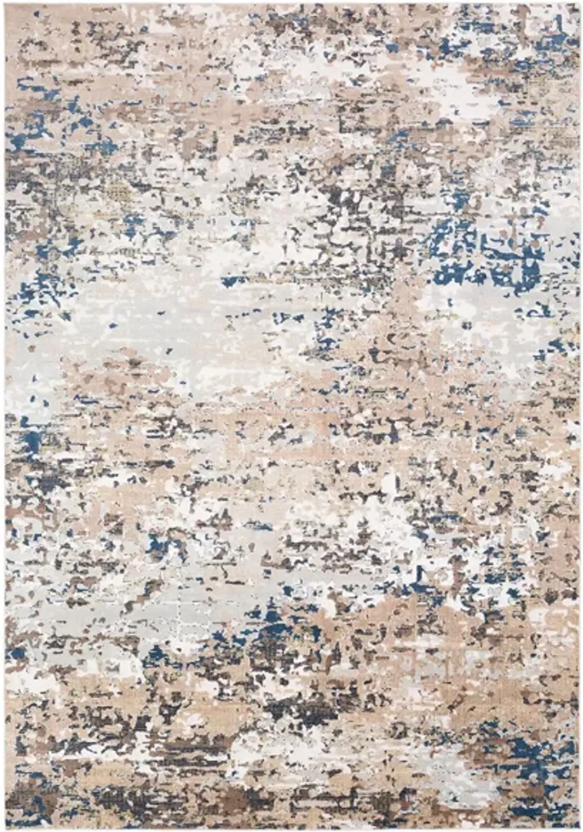 Firenze Milano Rug in Light Gray, Ivory, Dark Brown, Bright Blue, White, Mustard, Camel by Surya