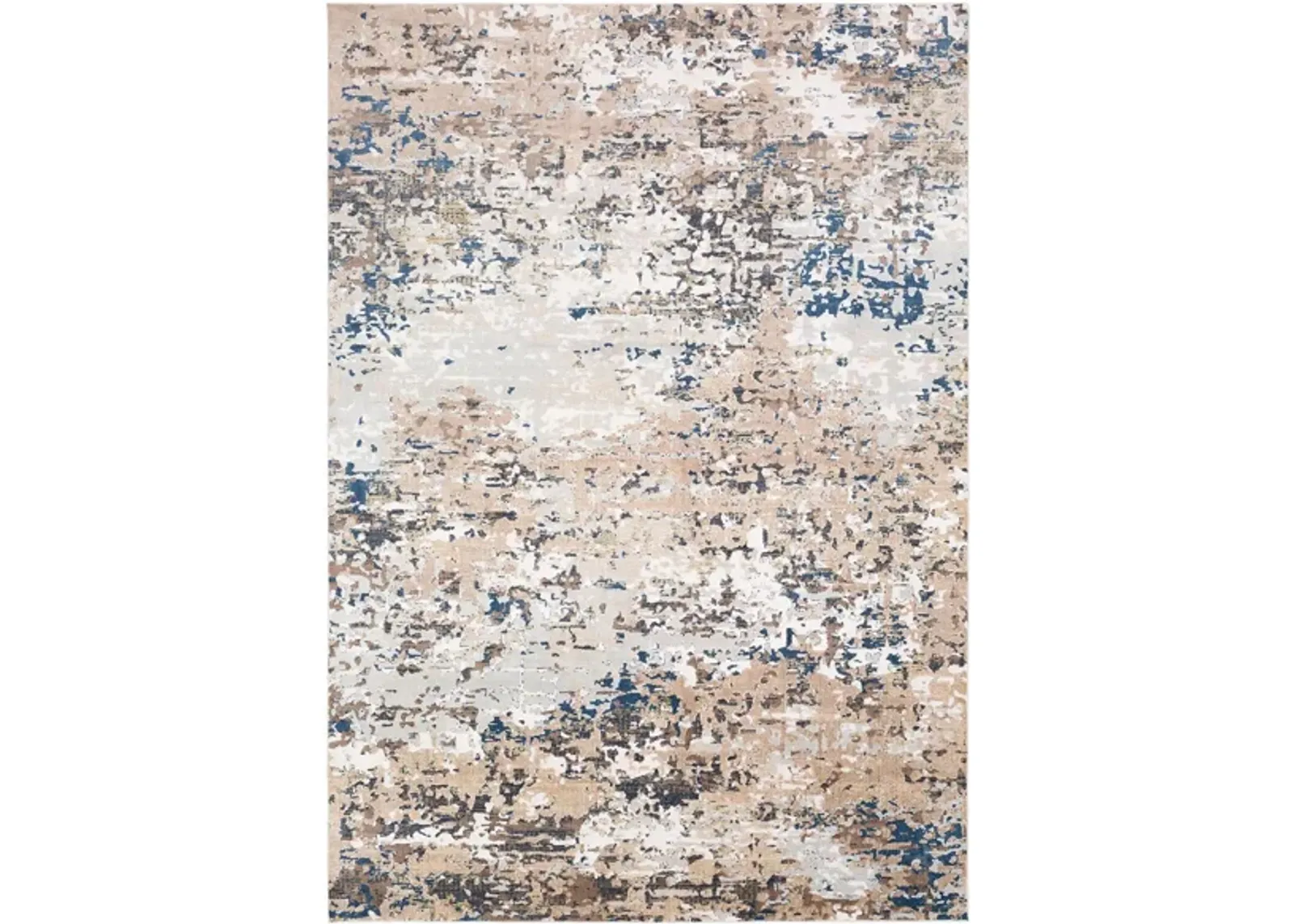 Firenze Milano Rug in Light Gray, Ivory, Dark Brown, Bright Blue, White, Mustard, Camel by Surya