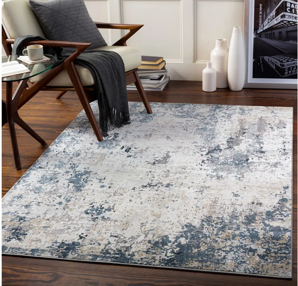 Norland Sowerby Rug in Light Gray, Charcoal, Cream, Khaki, Navy by Surya