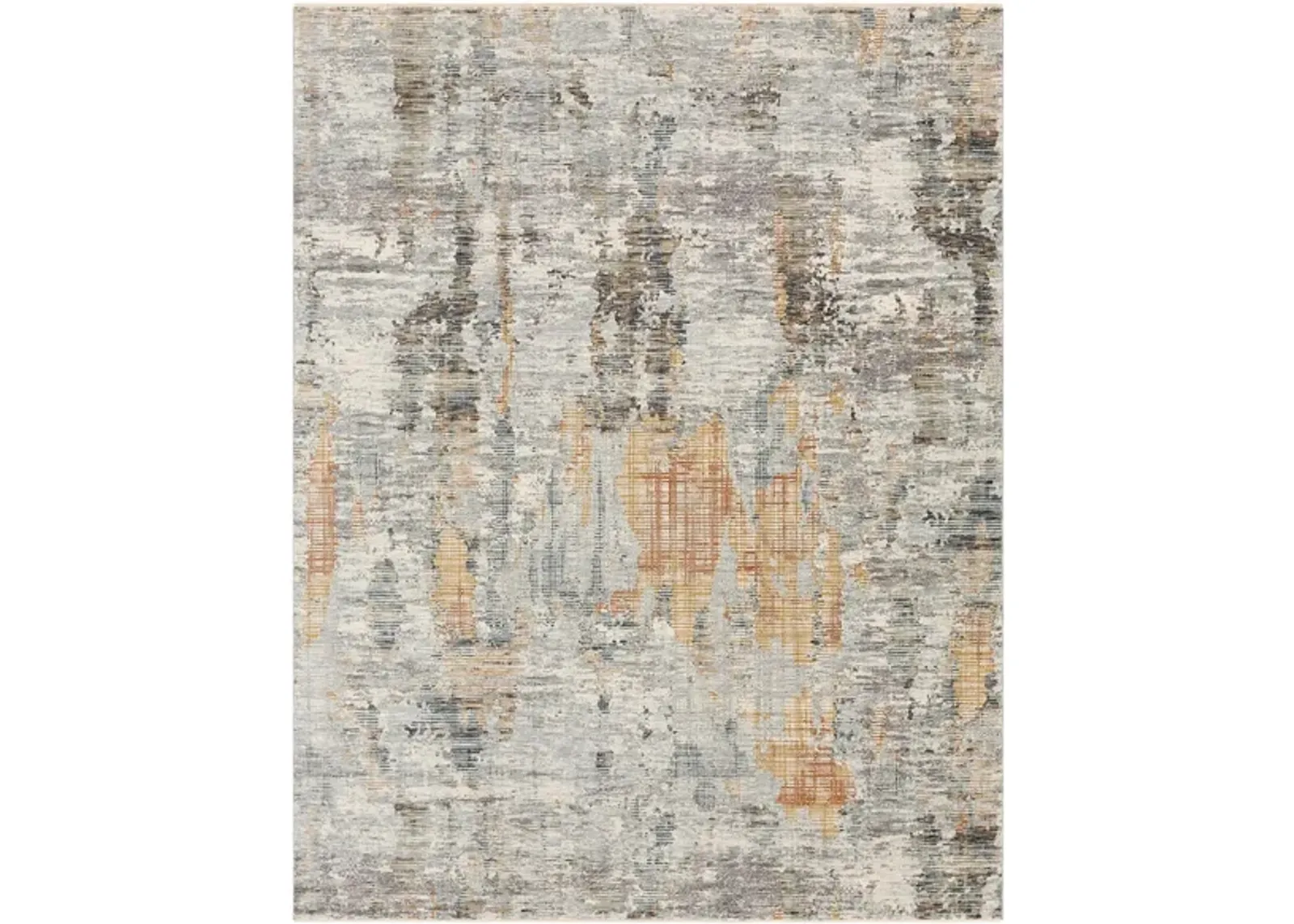 Presidential Mirage Rug in Lime, Peach, Burnt Orange, Pale Blue, Bright Blue, Ivory, Butter, Medium Gray, Charcoal by Surya