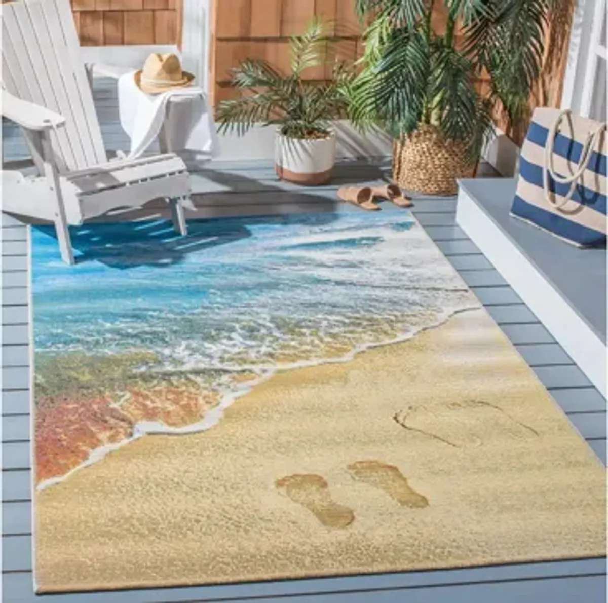 Barbados Footprints Indoor/Outdoor Area Rug