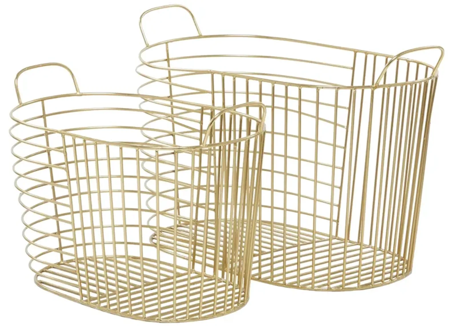 Ivy Collection Clairvoya Basket Set of 2 in Gold by UMA Enterprises