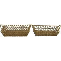 Novogratz Set of 2 Brown Metal Baskets with Handles in Brown by UMA Enterprises